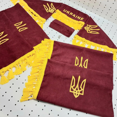 Штори (бордові) ВК ЮМЗ, МТЗ з написом "Украина"
