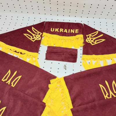 Штори (бордові) ВК ЮМЗ, МТЗ з написом "Украина"