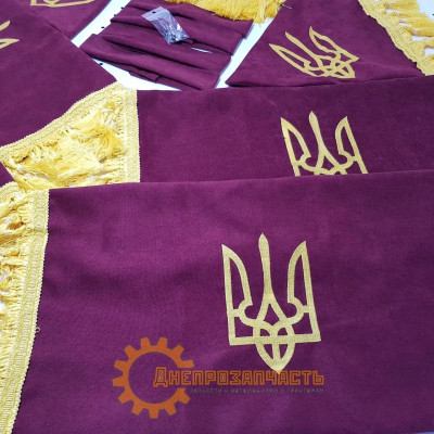 Штори (бордові) ВК ЮМЗ, МТЗ з написом "Украина"