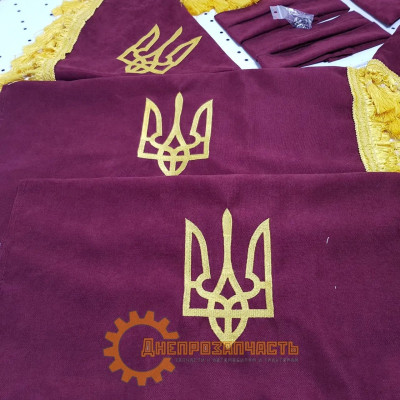 Штори (бордові) ВК ЮМЗ, МТЗ з написом "Украина"