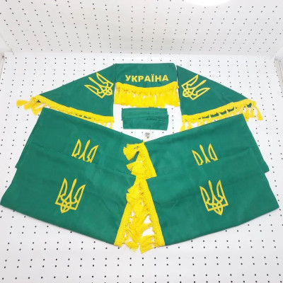 Штори (зелені) ВК ЮМЗ,МТЗ з написом "Украина"